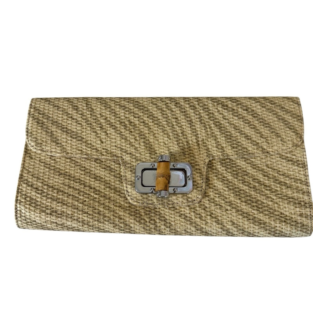 Vintage MMS Design Studio Envelope Clutch Bag Purse Sea Grass Straw Woven